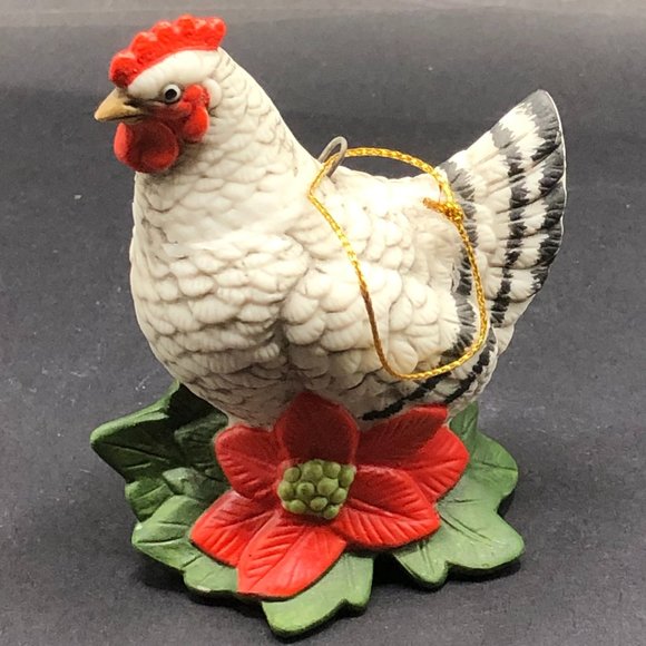 Andrea by Sadek FRENCH HEN ORNAMENT w/ 1991 Box Porcelain Bisque Hand-Painted - Picture 2 of 15